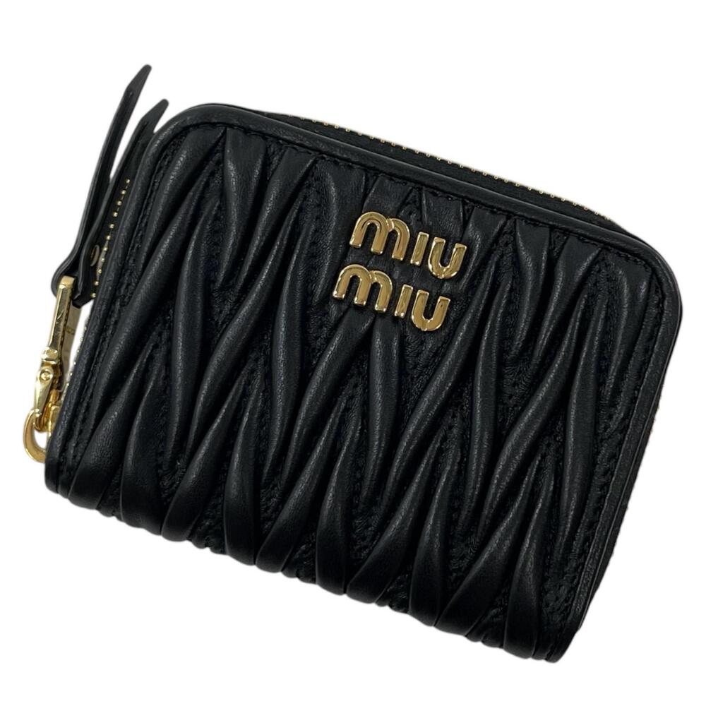 Miu Miu Matelasse coin case Wallet Black